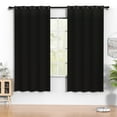thumbnail image 1 of Blackout Cortinas 52 x 72 Pulgadas, Juego de Cortinas Térmicas Aisladas Negras de 2 Paneles, Reducción de Ruido y Oscurecimiento de Habitación para Recámara, Sala de Estar, Protección de Privacidad y, 1 of 7