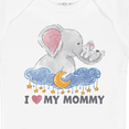 thumbnail image 4 of Inktastic I Love My Mommy Cute Elephants with Moon and Stars Boys or Girls Baby Bodysuit, 4 of 5