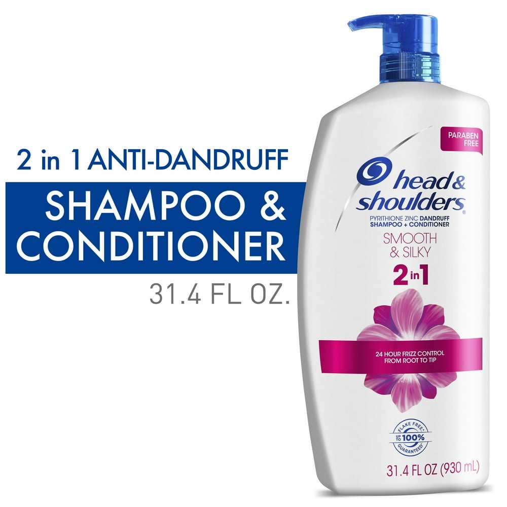 Head and Shoulders 2 in 1 Shampoo Conditioner, Smooth Silky, 31.4 oz