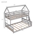 thumbnail image 3 of ARCTICSCORPION Adult Pine Wood/MDF Twin-over-Full Bunk Bed with Safety Guardrail Gray, 3 of 7