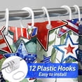 thumbnail image 3 of 4th of July Shower Curtain, Independence Day Shower Curtains for Bathroom, Patriotic Farmhouse Holiday Bathroom Home Decor, Waterproof Fabric with Hooks 72X72 Inch, 3 of 6
