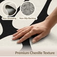 thumbnail image 6 of ODIKA 6'x9' Washable Area Rug Non-Slip, Easy Care, Black White Abstract Pebble Design Elegant Contrast with Shapes and Flow for Family Room, Living Room, Master Bedroom, 6 of 7