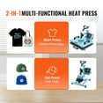 thumbnail image 2 of KFFKFF Heat Application Device, Dimensions 12 x 15 inch, Dual Functionality with Cap Press, 360° Rotating Shirt Imprinting Device, Digitally Accurate Control, Quick Uniform Warming for T-Shirts/Hats, 2 of 9