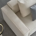 thumbnail image 4 of Mid-Century Modern Upholstered Loveseat Sofa Bed Linen Fabric Sofa Couch Loveseat Sleeper for Living Room, Bedroom, Apartment, Small Space, Easy Assembly, 4 of 7