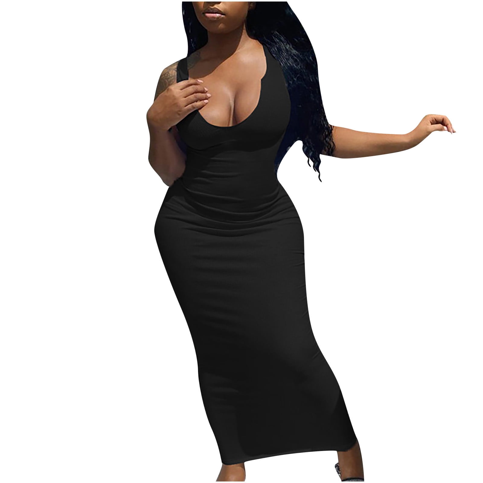 ワンピース No-Sleeve Chekced Feminine Tight Dress No-Sleeve Chekced Feminine Tight Dress