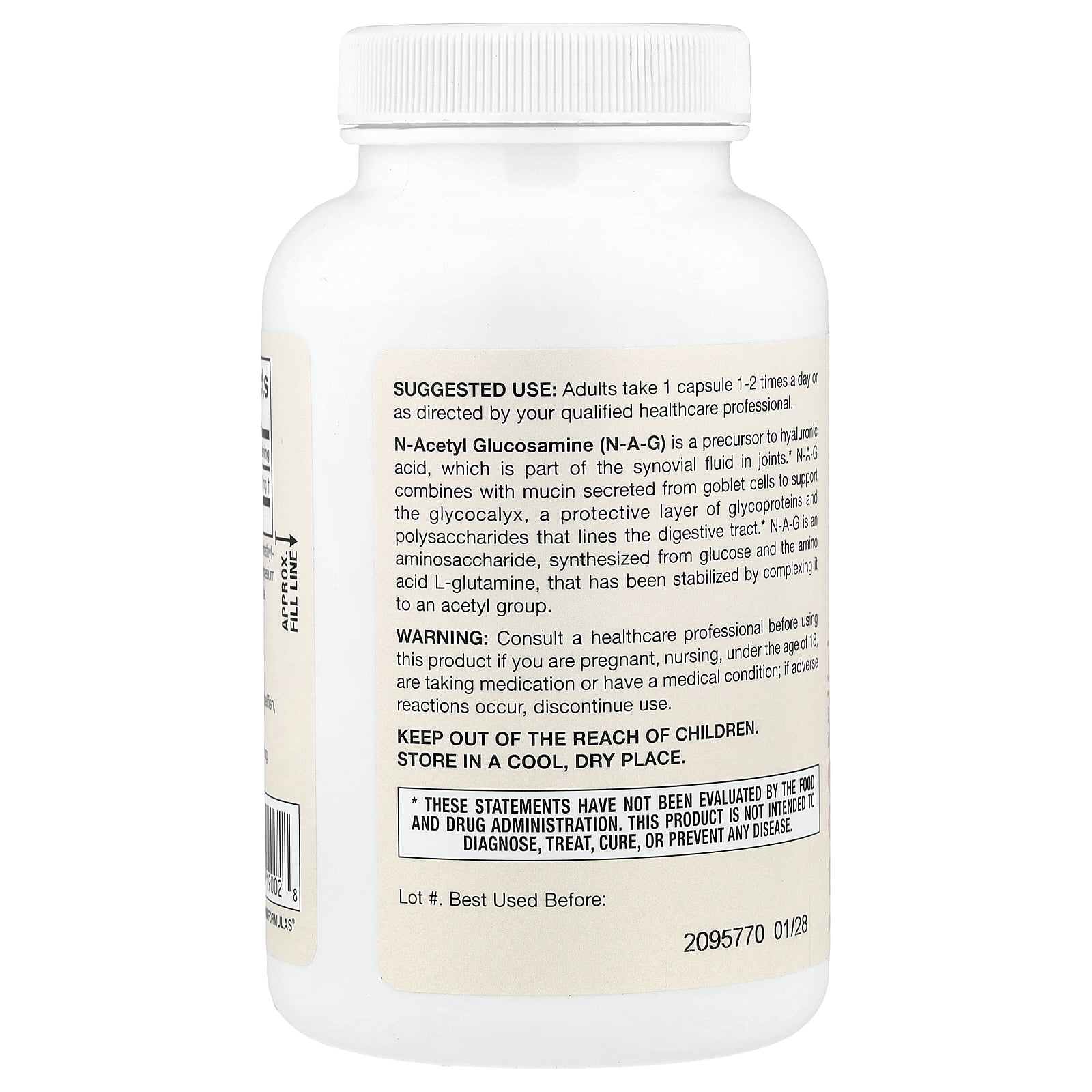 Jarrow Formulas N-A-G 700 mg, Supports Joints & Intestinal Function, 120 Veggie Caps