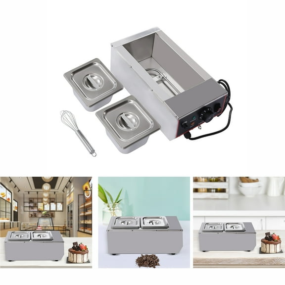 3L Commercial Electric Chocolate Tempering Machine Melter Maker W/ 2 Melting Pot
