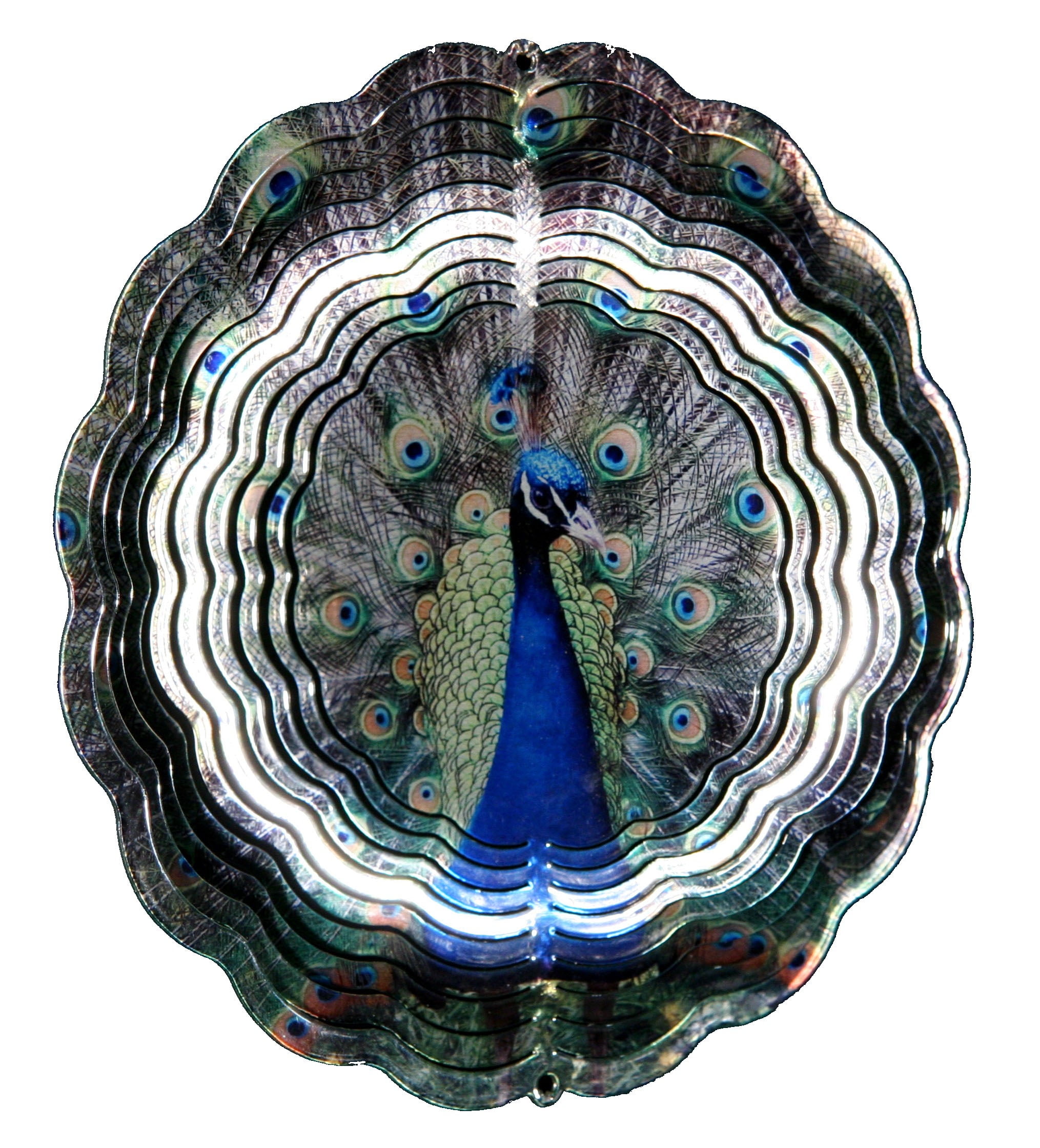 Next Innovations Medium Peacock Steel Wind Spinner by Overstock