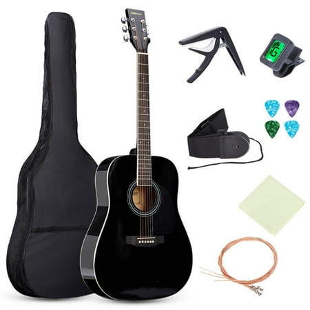 Vebreda 41'' Acoustic Guitar Kit Beginner Guitarra Black