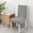 thumbnail image 4 of Buffalo Plaid Dining Chair Covers Set of 4, Washable Stretch Polyester Slipcovers, Classic Red Black Checkered Removable Seat Protectors for Home Kitchen or Party Decor, 4 of 7