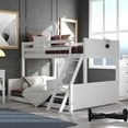 thumbnail image 6 of Hillsdale Capri Coastal Wood Twin over Full Bunk Bed with Mattresses in White, 6 of 6