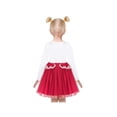 thumbnail image 4 of Robe Fille Rouge Blanc Tee Papillon Floral Paillettes Lolita Dentelle Fête 7 Ans, 4 of 6
