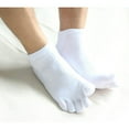 thumbnail image 6 of Yunhgft Mens Toe Socks Five Finger Cotton Crew Sock Men's Sports Running Ankle Toe Socks White, 6 of 9