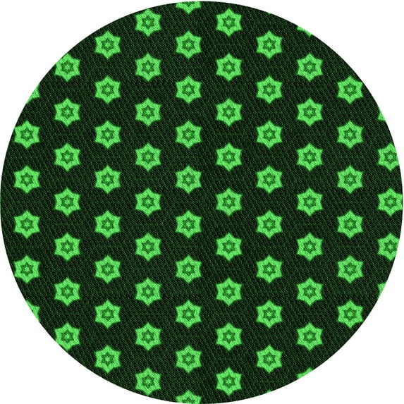 Ahgly Company Indoor Round Patterned Night Black Area Rugs, 5' Round