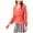 Orange - hibiscusbloom, variant on bar III Womens Ruched Wrap Knit Blouse, Orange, Large