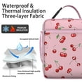 thumbnail image 2 of Sac à Lunch Cerise – Motif de Fruits Cerises Rouges Mignon Design Esthétique pour Amateurs de Cerises Illustration d'Art de Bonbons Rose Doux Sac Isotherme Réutilisable, 2 of 3