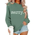 thumbnail image 4 of Busydd Christmas Sweatshirts for Women Trendy Round Neck Print Womens Long Sleeve Tops Casual Comfortable Cotton Xmas Graphic Women's Sweatshirts L, 4 of 6