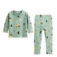 thumbnail image 3 of Lovzfmll Cotton Long Pants Pajama Set for Boys, Long Sleeve Round Neck Top & Relaxed Pants, Sleepwear Outfits for Toddler 2-3 Years, 3 of 5