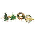 thumbnail image 4 of Viveous Christmas Rhinestone Napkin Holder Rings: 4Pcs Xmas Tree Wreath Deer Shape Serviette Rings Napkin Holder Holiday Xmas Table Centerpiece, 4 of 10