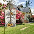 thumbnail image 4 of Inspirational Garden Flag With God All Things Possible Matthew 19 26 Bible Verse Double Sided Outdoor Decorative Flag for Yard Patio Home 12.5 x 18 Inch Religious Spring Sunflower Cross Design, 4 of 6
