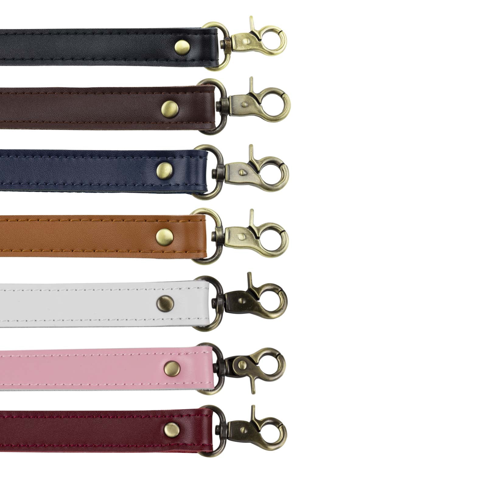 ALLZEDREAM Genuine Cowhide Leather Shoulder Strap 2-Pack with Canvas Backing & Antique Brass Clasps (23.6"x0.8")