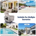 thumbnail image 6 of ZZW Patio Wicker Swivel Glider Recliner Chair, Outdoor Rattan Lounge Chair with Built-in Tray Table, 360° Rotation and Adjustable Backrest for Yard Deck Poolside, Gray/Beige, 6 of 10