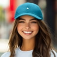 thumbnail image 3 of Dalix Lil Star Embroidered Cotton Cap Outdoor Dad Hat Womens in Teal, 3 of 5