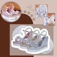 thumbnail image 4 of Casual Dresssy Low Wedge Summer Shoes Cute Strappy Open Toe Flat Sandals Women Sandals 2023 Women's Rhinestone Sandals Flower, 4 of 4