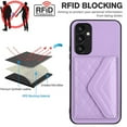 thumbnail image 6 of Allytech Galaxy A34 5G Wallet Case with Hand Wrist, Luxury PU Leather Shockproof RFID Blocking Cards Slots Stand Magnetic Closure Phone Case Cover for Samsung Galaxy A34 5G, Purple, 6 of 8