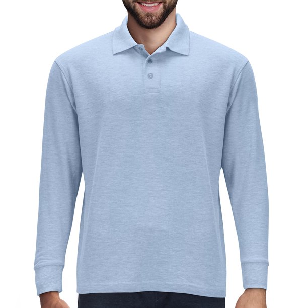 royal blue polo shirts long sleeve