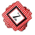 thumbnail image 2 of Letter Z Initial  - Red Black Polka Dots Foam Coaster Set of 4, 2 of 3