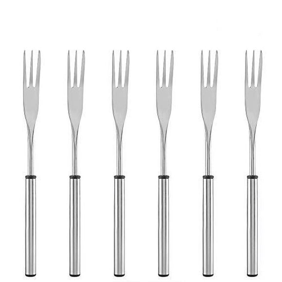 6 Pack Stainless Steel Hot Pot Fondue Fork Outdoor Picnic BBQ Grilling Skewer for Cheese Chocolate Fondue Roast Meat
