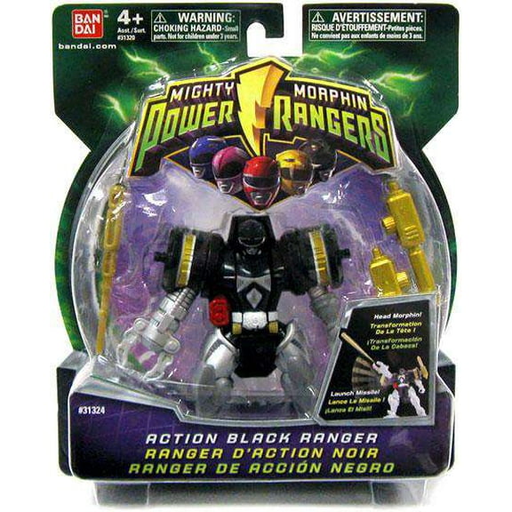 Power Rangers Mighty Morphin Action Black Ranger 4 Action Figure