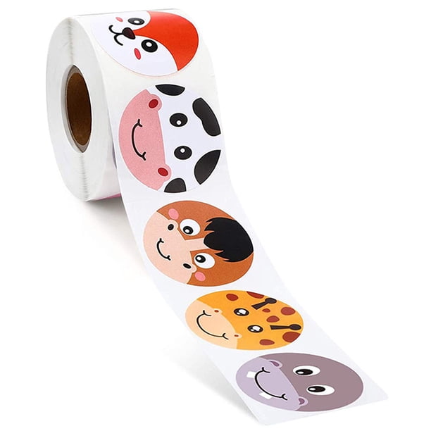 500 Pegatinas Redondas De Perros Y Gatos - 2.5 Cm, 4 Diseños, Adhesivo Fuerte, Para Regalos Y Manualidades