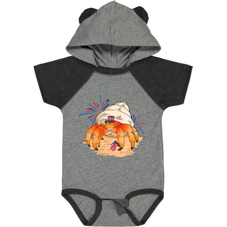 

Inktastic 4th of July Hermit Crab with Flag and Fireworks Gift Baby Boy or Baby Girl Bodysuit