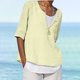 thumbnail image 1 of mfyjkho Tops Para Hacer Ejercicio Para Mujer, Blusa Informal De Verano Con Cuello En V Y Mangas 3/4 Para Mujer Tops Para Hacer Ejercicio Para Mujer Xxxl, 1 of 5