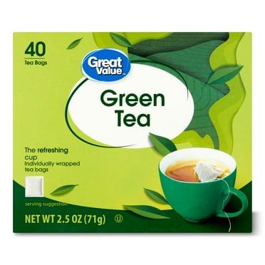 Great Value Green Tea Bags, 2.5 oz, 40 Count