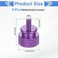 thumbnail image 2 of Uxcell 6Pcs M3x6 12x16mm(ODxH) Aluminum Thumb Screws for Pc Side Panel, Purple, 2 of 6