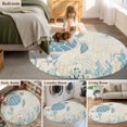 thumbnail image 5 of Round Rug 3.3Ft Washable Non-Slip, Blue Turtle Coastal Circle Area Rugs for Living Room Bedroom, Coral Summer Beach Nautical Ocean Beige Indoor Floor Mats Carpet Runner for Home Decor Aesthetic, 5 of 8