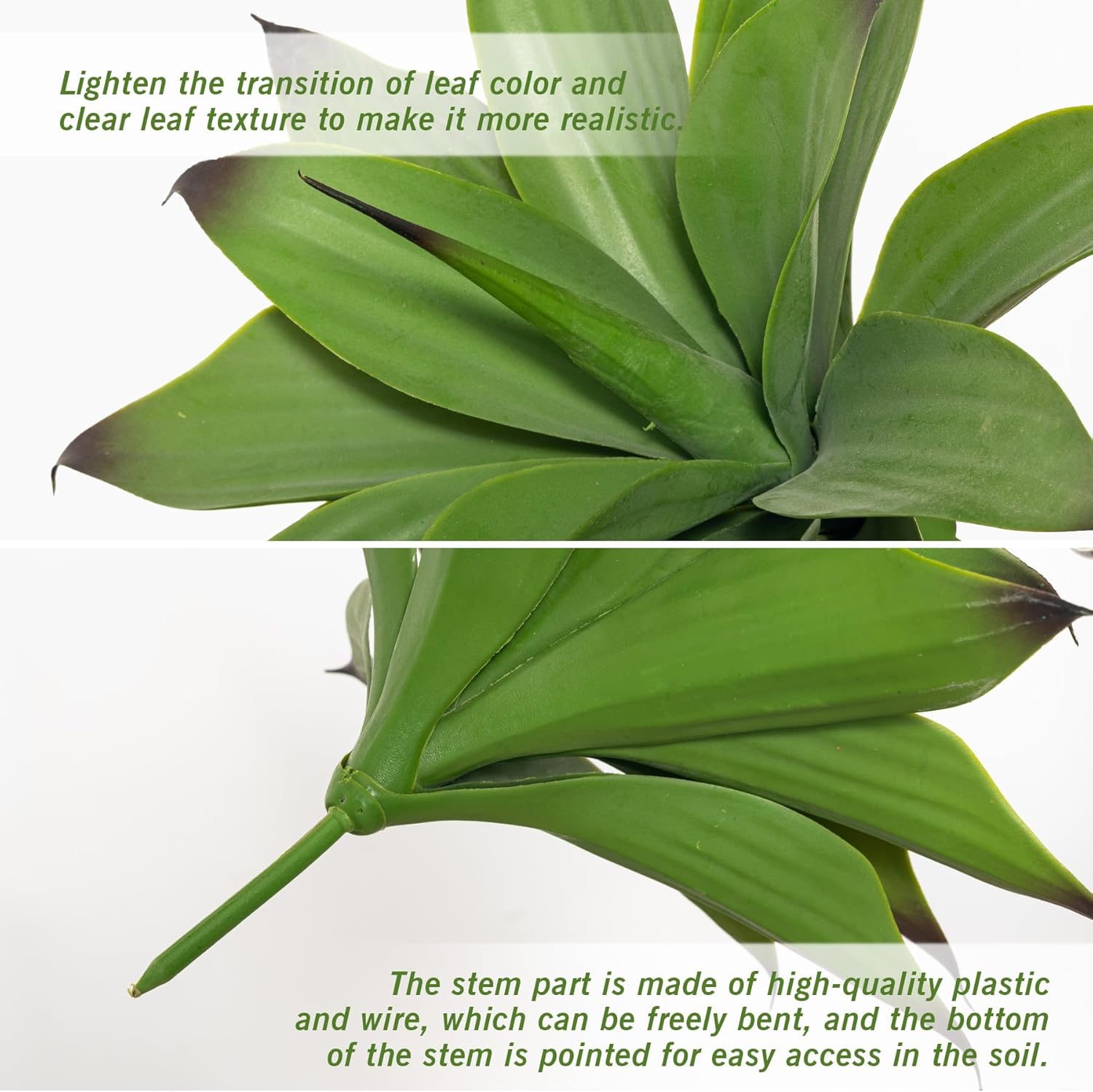 Fake Plants Artificial Agave Plants 13.8" Large UV Resistant Fake Agave Planters for Indoor and Outdoor Decorating Tropical Plant Succulents Greenery Indoor Decor(2Pack, Purple