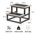 thumbnail image 3 of Step Stool, Bedside Steps for High Beds with Round Corners, 2 Steps Footstool for Adults, Metal and Wood Stepping Stool for Kitchen Bedroom, Load 500 LB, Black, 3 of 10
