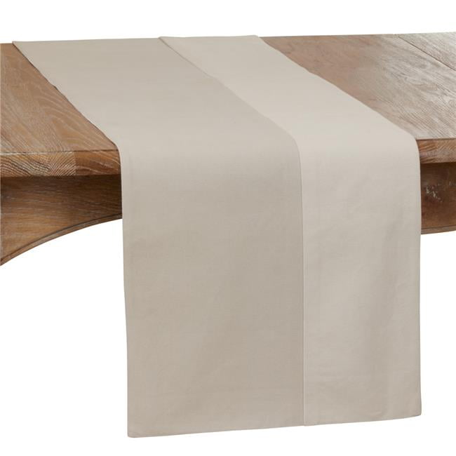 Swirl Embroidered Table Runner Natural 16x90 Oblong 