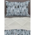 thumbnail image 3 of Christmas Tree Comforter & Sham Bedding Set, Funny Cartoon Tree Drawings with Strokes and Stripes Winter Theme, 3 pcs Duvet Set Microfiber Filling Quilt, 5 Sizes, Grey and Blue Grey, by Ambesonne, 3 of 4