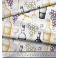 thumbnail image 2 of Pomme Coton Voile de Raisin, Verre de Vin & Bouteille Tissu Imprimé par Yard 56 Pouces de Large, 2 of 3