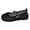 Black, variant on Women's Mary Jane Sandals Open Toe Square Toe Mesh Strappy Flat Heel Fishnet for Summer Casual Daily Wear
