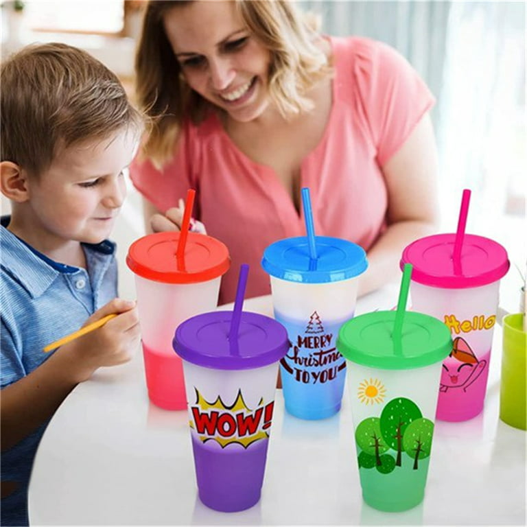 SSAWcasa 12oz Kids Cups, 6Pcs Spill-Proof Toddler Straw Cups with Slicone  Sleeves, Stainless Steel Kids Sippy Cups with Straws and Lids, Unbreakable  Tumblers for Cold & Hot Drinks 