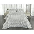thumbnail image 2 of Ambesonne Botanical Themed Quilted Coverlet 3 Pcs, Garden Vibes Bloom, Queen Size, Eggshell Sea Blue, 2 of 4