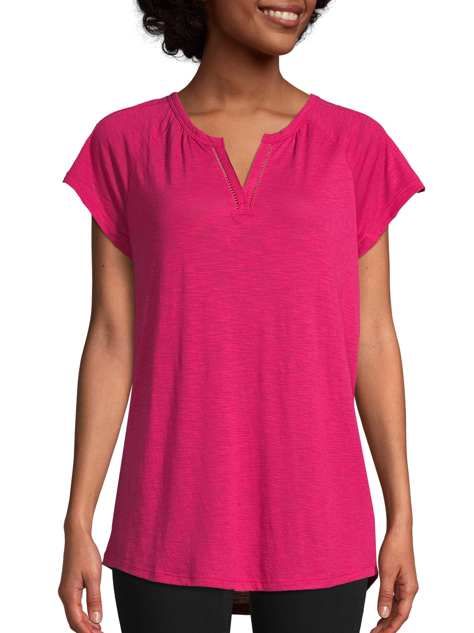 Hanes Women's ShortSleeve Peasant Henley Tee