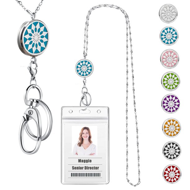 Usangers Cordones Para Mujeres Profesor Cordón Con Titular De Identificación Insignia Cordones Para Tarjetas De Identificación Collar Llavero Moda Cadena De Plata Cordón Enfermera Profesor Apreciación
