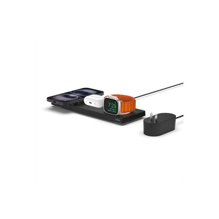 Belkin - Boost Charge Pro 3-in-1 Wireless Charging Pad with MagSafe for iPhone 14/13/12 Series Devices - Black